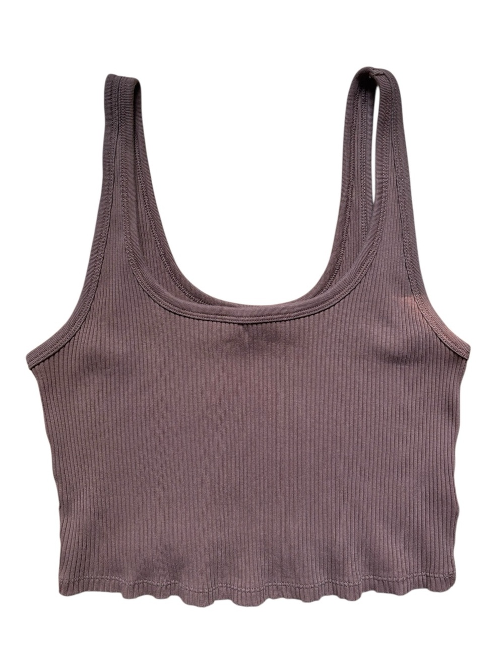 Old Navy Ribbed Scoop Crop Tank Taupe Brown Size Large